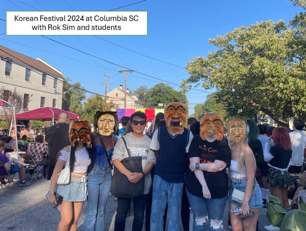 Rok Sim and students at the Korean Festival in Columbia, South Carolina